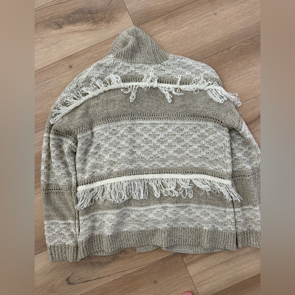 Natural Reflections Cozy Fringe Cardigan Sweater | Size L - Picture 3 of 4